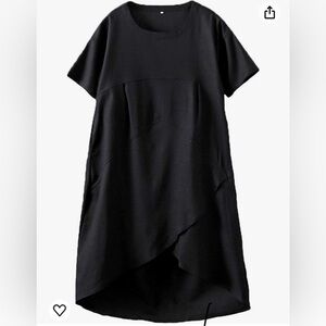 Oversized Linen Tunic Style Midi Dress with Pockets. Size L. Like new. SO COMFY!